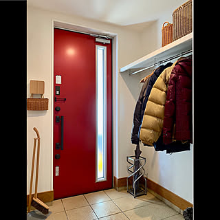 赤い玄関ドア Lixil玄関ドアのインテリア実例 Roomclip ルームクリップ