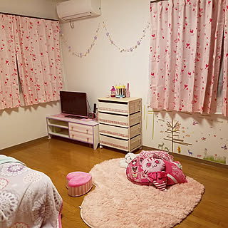 部屋全体/子供部屋女の子/ピンク×パープル/素敵なお家作りを目指して/6畳の部屋...などのインテリア実例 - 2017-10-23 21:06:09
