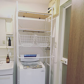 品質は非常に良い エカンズ ランドリーラック バスケット付き 【ホワイト】 - バス/トイレ収納