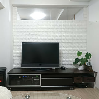 リビング/テレビボード/DIY/モンステラ/ルンバ基地...などのインテリア実例 - 2018-02-12 11:46:40