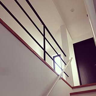 壁/天井/階段からの眺め/アイアン手摺/いいね！ありがとうございます♪/注文住宅...などのインテリア実例 - 2016-01-27 21:44:36