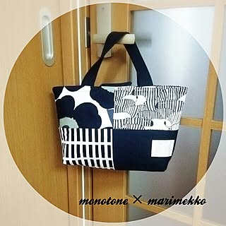 棚/モノトーン/トートバッグ/marimekko/マリメッコ...などのインテリア実例 - 2015-01-16 18:44:14