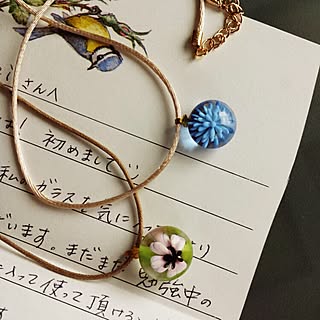 キッチン/キッチンではないですが…/素敵なプレゼント/reko639さん 作品♥️/ガラス工芸/トンボ玉のインテリア実例 - 2016-05-07 10:09:30