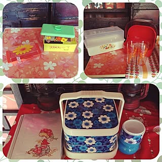 部屋全体/花柄テーブル/はまゆう本型弁当箱/昭和すずらん堂/バターケース...などのインテリア実例 - 2016-06-15 12:14:12