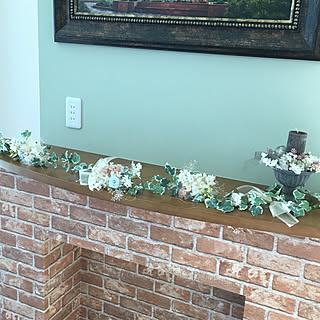 グリーンのある暮らし/好きな時間/ガーランド/花アレンジ/暖炉風飾り棚...などのインテリア実例 - 2019-10-19 10:54:36