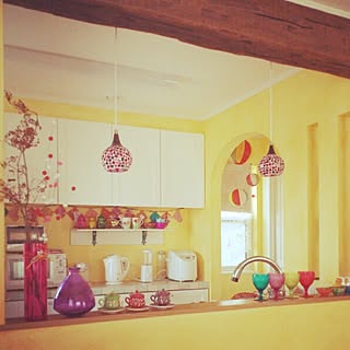 キッチン 黄色い壁のインテリア実例 Roomclip ルームクリップ