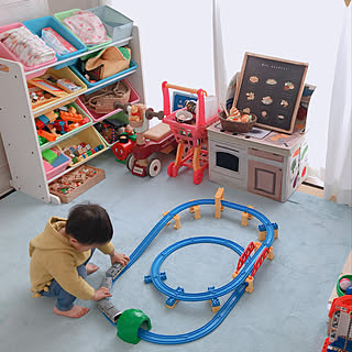 プラレール/おもちゃ収納/子供部屋&キッズスペース/ダイソー/100均...などのインテリア実例 - 2020-01-24 13:26:31