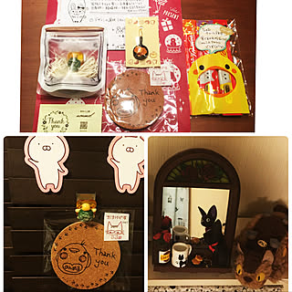 ベッド周り/ちょこっと猫バス/魔女の宅急便 ジジのミラー/うさまるのタグを取っておいたやつ/かめロンパン&肉球ホットケーキ♡...などのインテリア実例 - 2017-12-06 22:29:25