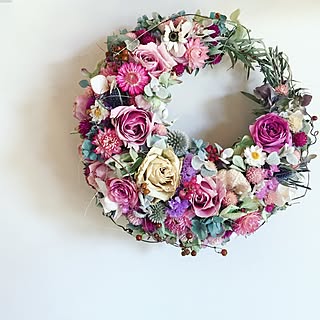 机/カラフル/リース教室はじめました/手作り/薔薇...などのインテリア実例 - 2016-04-12 11:42:53