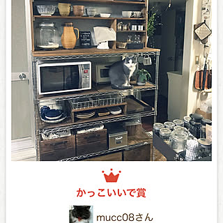 キッチン/実は山善/一人暮らし/山善さんいつもありがとうございます/スチールラック...などのインテリア実例 - 2017-12-13 15:49:16