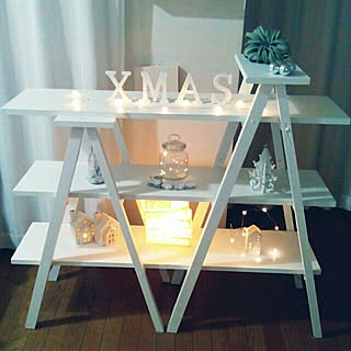 クリスマス/●主人のDIY●/棚/連投してます*_ _)ペコリ♡/ラダーシェルフDIY...などのインテリア実例 - 2018-12-24 08:49:57