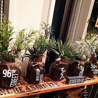 玄関/入り口/ABCクラフト/セリア新商品/りんごジュースの瓶/セリア...などのインテリア実例 - 2016-03-24 00:55:54