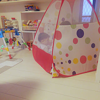 カラフル/おもちゃ/カラーボックス収納/ボールハウス/カウンター下の収納...などのインテリア実例 - 2017-12-05 16:02:33