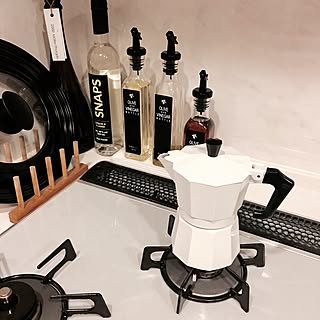 キッチン/コンロ周り/モノトーン/ペゼッティ/直火式エスプレッソメーカー...などのインテリア実例 - 2016-03-08 00:36:55