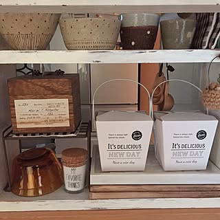 キッチン/パタパタ扉DIY/作家さんの器/セリア/ダイソー...などのインテリア実例 - 2016-09-26 08:22:30