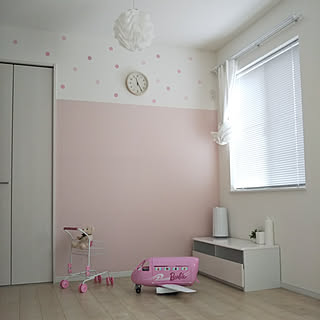 子供部屋 アクセントクロス ピンクのインテリア実例 Roomclip ルームクリップ