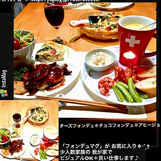 洋食器はコレールが好き❤︎/コレール皿/ワインが進む.。.:*♪/ハンバーグ/キッシュ焼けました.。.:* ❁...などのインテリア実例 - 2017-05-15 14:53:31
