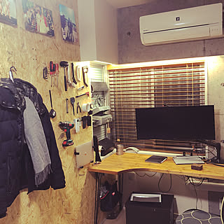 書斎 コンクリート風壁紙のインテリア実例 Roomclip ルームクリップ