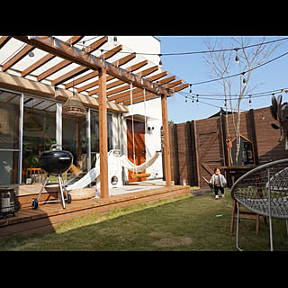 屋根付きウッドデッキのインテリア実例 Roomclip ルームクリップ