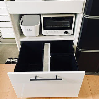 キッチン/ゴミ箱収納/IKEAキッチン/IKEA 収納/モノトーンインテリア...などのインテリア実例 - 2018-08-16 11:14:30