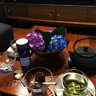 夏の花/夏の茶/ガラスのティーカップ/マリアージュの紅茶/紫陽花...などのインテリア実例 - 2020-06-05 11:58:56