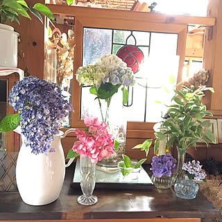 玄関*リビング*トイレ/ナルコユリ葉/紫陽花/今週の彩花達+..・* ❁/2019年6月30日(日)...などのインテリア実例 - 2019-07-06 09:31:53