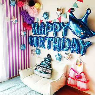 ベッド周り 誕生日飾り付けのインテリア実例 Roomclip ルームクリップ