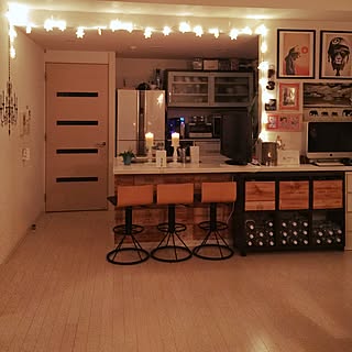 キッチン/カウンターチェア/カウンターテーブル/カウンターキッチン/壁紙屋本舗...などのインテリア実例 - 2015-03-11 20:02:51