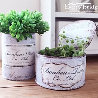 フェイクグリーン/リメイク缶/happy bridge/自作ラベル/HB Designのインテリア実例 - 2013-02-26 23:37:21