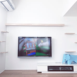 リビング/イームズエレファント/イームズチェアリプロダクト/造作家具/テレビボード...などのインテリア実例 - 2017-11-14 21:28:46