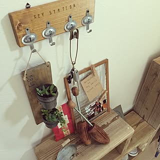 Diy 鍵かけのインテリア 手作りの実例 Roomclip ルームクリップ