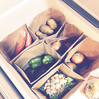 キッチン/野菜室/冷蔵庫の中/冷蔵庫収納/冷蔵庫...などのインテリア実例 - 2017-09-08 17:59:49