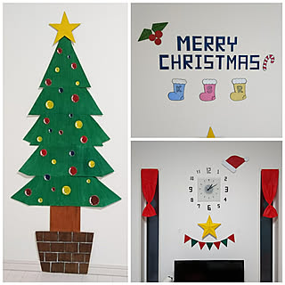 部屋全体/クリスマスツリー/手作り/ダンボール工作/クリスマス飾り...などのインテリア実例 - 2017-12-01 01:40:18
