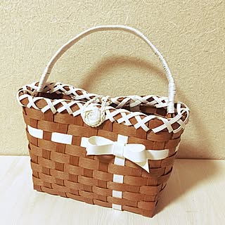 重い物はNG/まぁまぁ面倒臭い/失敗作/かごバッグ/エコクラフト...などのインテリア実例 - 2017-05-09 18:20:30