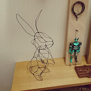 玄関/入り口/手作り/DIY/ワイヤークラフト/ディスプレイ...などのインテリア実例 - 2020-02-17 07:05:01