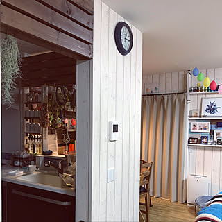 壁/天井/おしゃれキッチン/エアプランツ/壁掛け時計/DIY...などのインテリア実例 - 2018-11-13 21:59:14