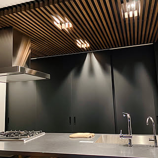 男前/モノトーン/キッチン/リクシルのドア/ラフィス...などのインテリア実例 - 2020-02-22 21:50:26