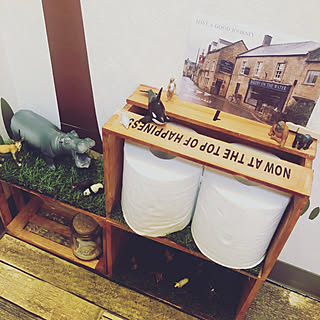 バス/トイレ/100均/芝生/トイレットペーパーの収納/トイレットペーパー...などのインテリア実例 - 2018-03-21 02:33:22