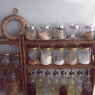 棚/調味料入れ/プラ板/鍋敷き/瓶詰め...などのインテリア実例 - 2016-06-21 09:06:39