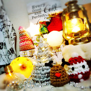 クリスマス/編み編み♡/かぎ針編み♪/RCの出会いに感謝♡/フォロワー様に感謝❤️...などのインテリア実例 - 2017-12-23 23:21:43