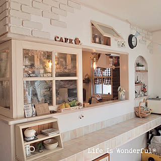 キッチン/カフェ風インテリア/ナチュラルインテリア/カウンター/タイルカウンター...などのインテリア実例 - 2019-05-27 12:18:09