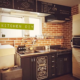 女性の、1LDK、一人暮らしの「キッチン」についてのインテリア実例