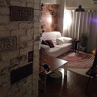 リビング/夜/壁紙/発泡スチロールのレンガ壁/スナフキン...などのインテリア実例 - 2014-08-03 02:35:03