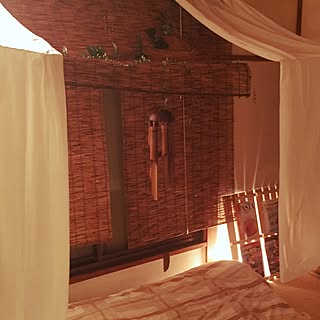 ベッド周り/すだれ/DIY/一人暮らし/男前...などのインテリア実例 - 2016-06-15 00:51:52
