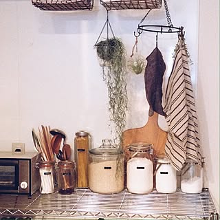 キッチン/フェイクグリーン/DYMO/アンカーホッキング/いなざうるす屋さん...などのインテリア実例 - 2016-04-25 15:05:30