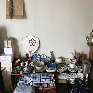 棚/今は無き下北沢スコットのマッチ/島原きんせ旅館のカフェのマッチ/昔のデッドストックのお茶碗/有田焼赤い市松子供茶碗...などのインテリア実例 - 2018-05-28 08:21:19