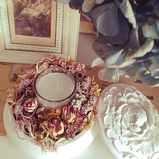 棚/RCの出会いに感謝です♥️/ドライの紫陽花/saquraさんから、頂いたフレーム♡/ZARA HOME...などのインテリア実例 - 2014-09-24 10:03:54