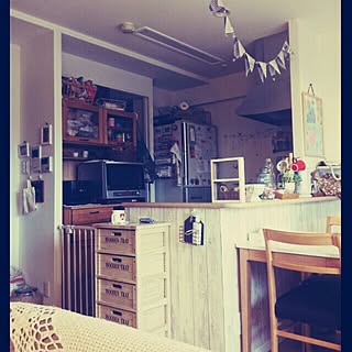 キッチン/壁紙貼り替え/ナチュラルカントリーのインテリア実例 - 2013-11-11 09:26:47