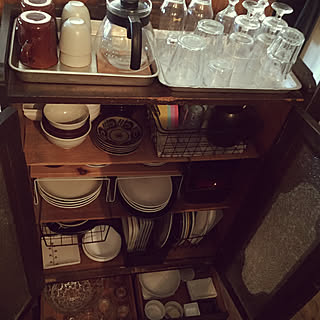 キッチン/食器棚/かくしきれない生活感/古家具のインテリア実例 - 2017-08-29 16:30:30