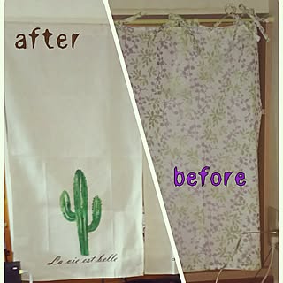 棚/お家は築20年…/ダイソー/目隠しカーテン/サボテン柄好き♡のインテリア実例 - 2017-06-25 08:55:37